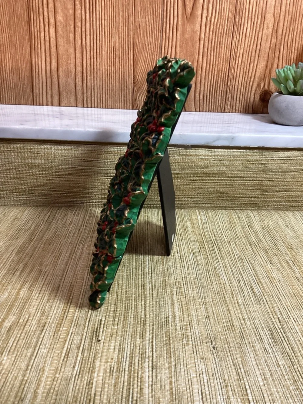 Holly Berry Decorative Picture Frame - Green & Red